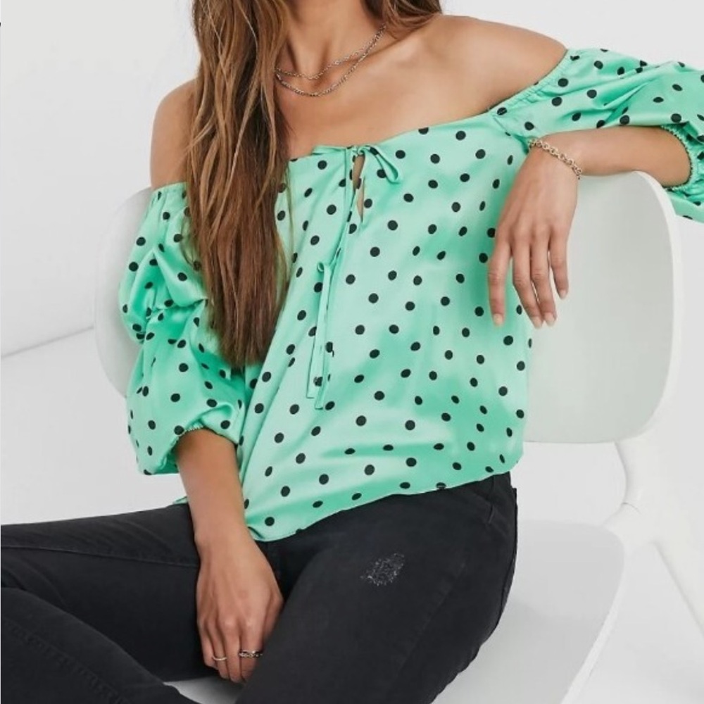 River Island Mint Green Polka Dot Blouse
